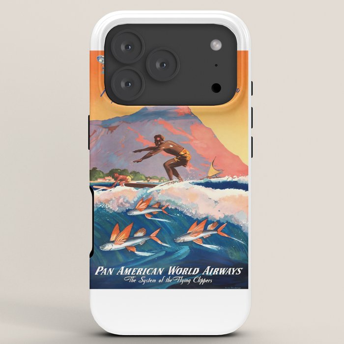 1947 Fly To Hawaii By Clipper Pan American Travel Poster iPhone Case