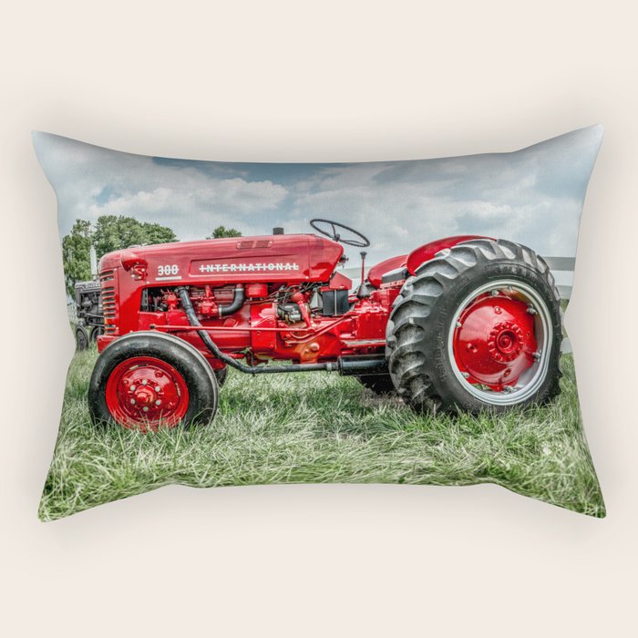 300 Vintage International Harvester Red Tractor Rectangular Pillow