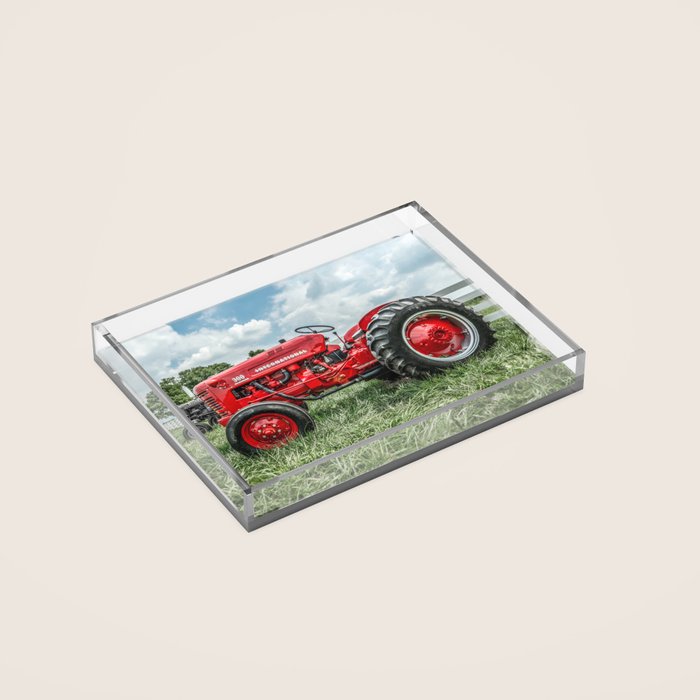300 Vintage International Harvester Red Tractor Acrylic Tray