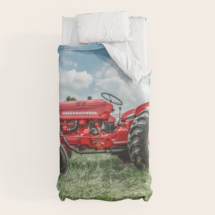 300 Vintage International Harvester Red Tractor Duvet Cover