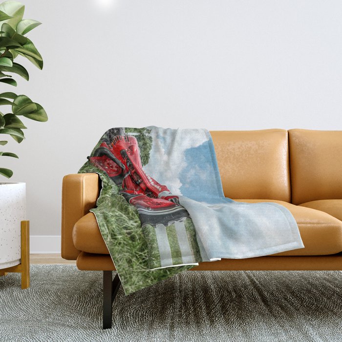 300 Vintage International Harvester Red Tractor Throw Blanket