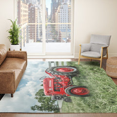 300 Vintage International Harvester Red Tractor Rug