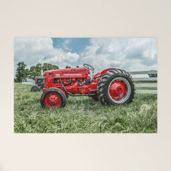 300 Vintage International Harvester Red Tractor Welcome Mat