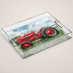 300 Vintage International Harvester Red Tractor Acrylic Tray