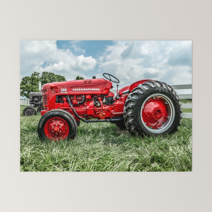 300 Vintage International Harvester Red Tractor Mini Art Print