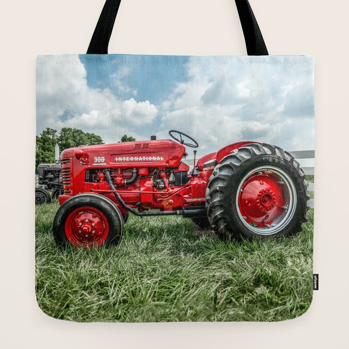 300 Vintage International Harvester Red Tractor Tote Bag