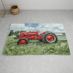300 Vintage International Harvester Red Tractor Rug