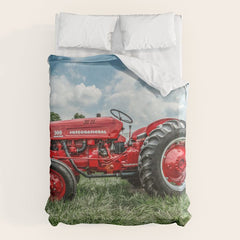 300 Vintage International Harvester Red Tractor Duvet Cover