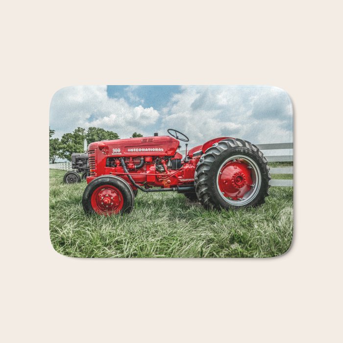 300 Vintage International Harvester Red Tractor Bath Mat