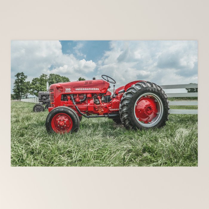 300 Vintage International Harvester Red Tractor Welcome Mat