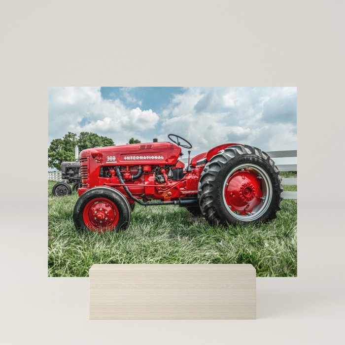 300 Vintage International Harvester Red Tractor Mini Art Print