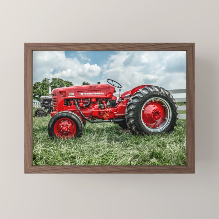300 Vintage International Harvester Red Tractor Mini Art Print