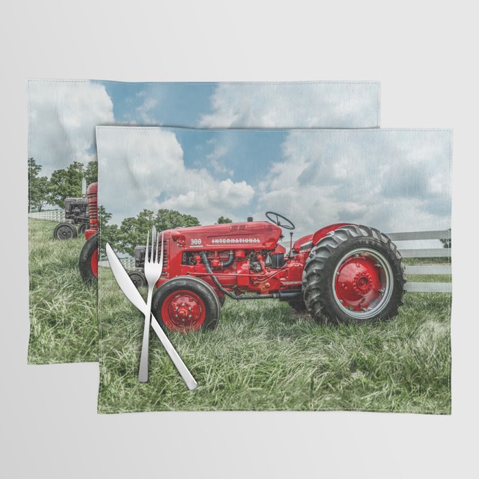 300 Vintage International Harvester Red Tractor Placemat