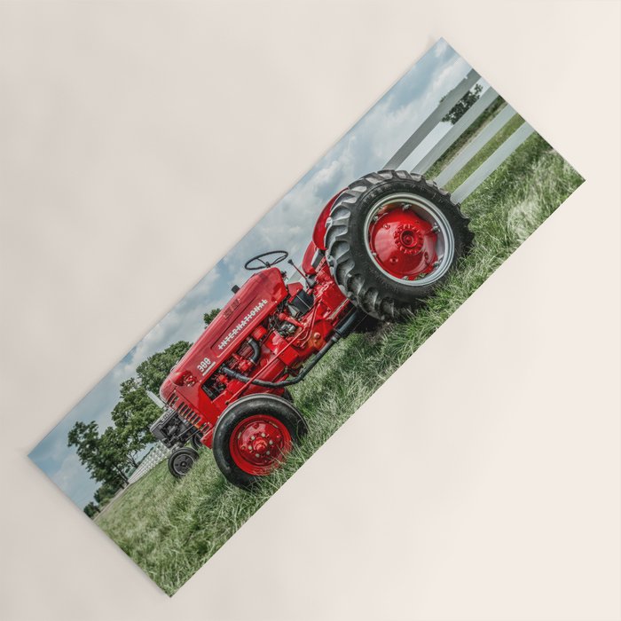 300 Vintage International Harvester Red Tractor Yoga Mat