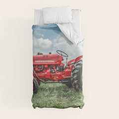 300 Vintage International Harvester Red Tractor Duvet Cover
