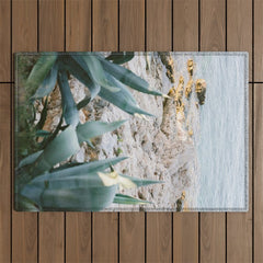 A few steps from the ocean | Fine art Croatia travel photography print | Coastal sea wall art Outdoor Rug