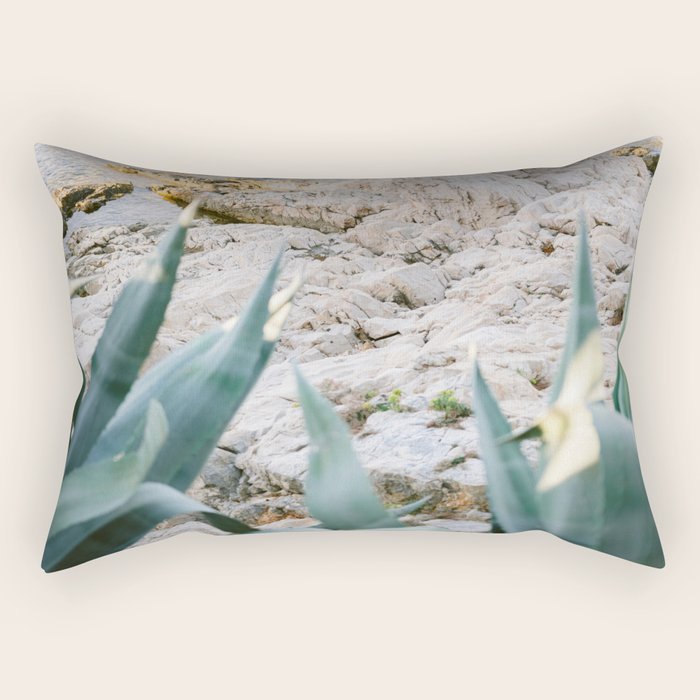 A few steps from the ocean | Fine art Croatia travel photography print | Coastal sea wall art Rectangular Pillow
