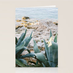 A few steps from the ocean | Fine art Croatia travel photography print | Coastal sea wall art Stationery Card