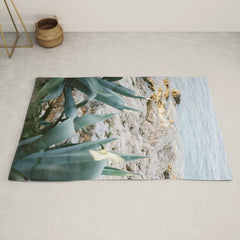 A few steps from the ocean | Fine art Croatia travel photography print | Coastal sea wall art Rug