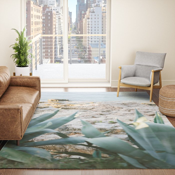 A few steps from the ocean | Fine art Croatia travel photography print | Coastal sea wall art Rug