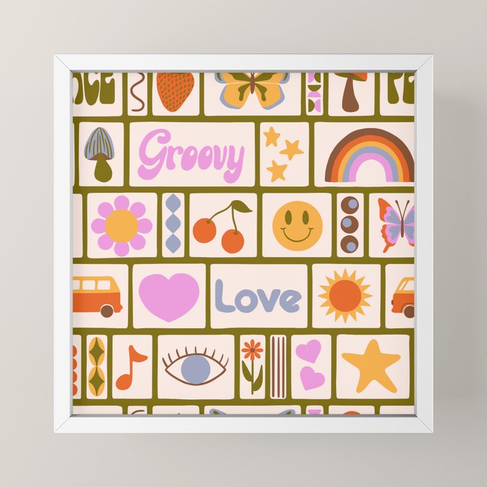 1970s Retro Pop Culture Icons Mini Art Print
