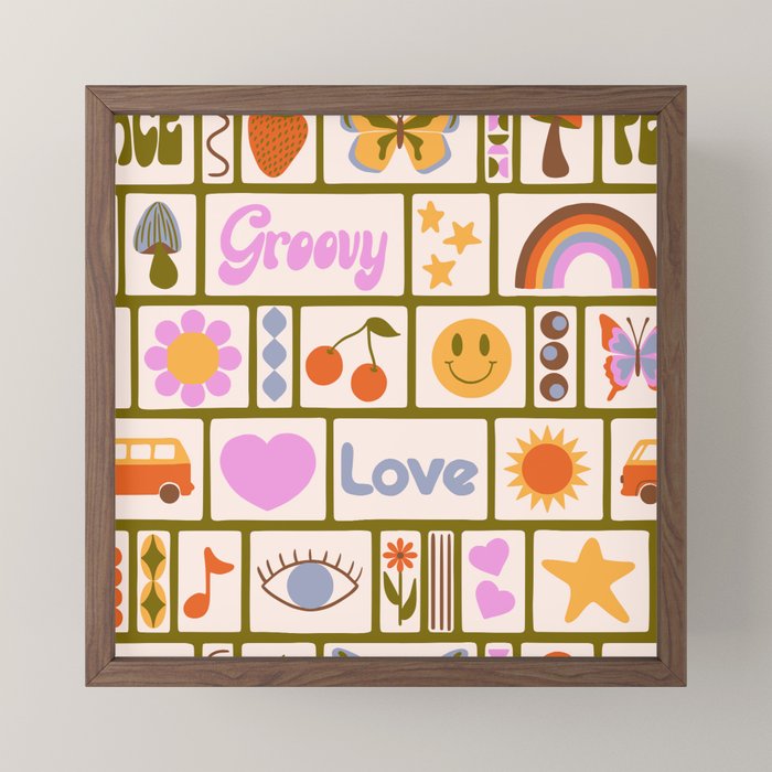 1970s Retro Pop Culture Icons Mini Art Print