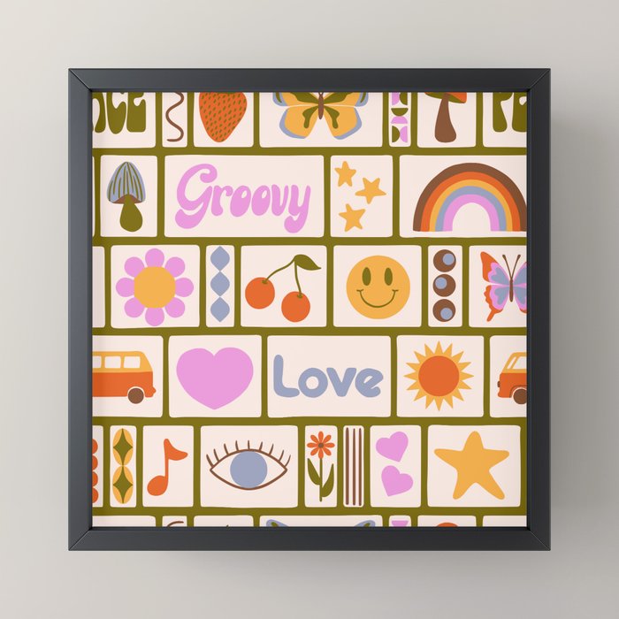 1970s Retro Pop Culture Icons Mini Art Print