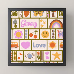 1970s Retro Pop Culture Icons Mini Art Print