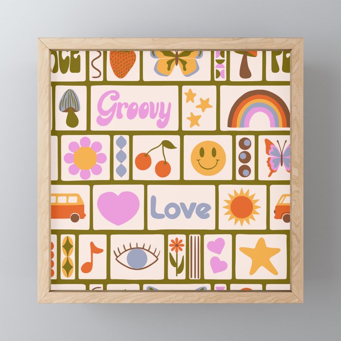 1970s Retro Pop Culture Icons Mini Art Print