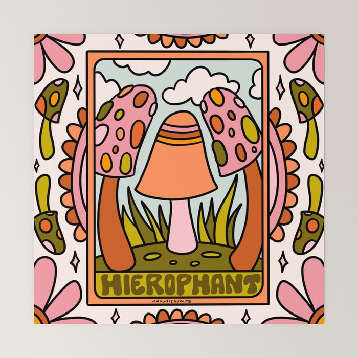 5. The Hierophant Mushroom Mini Art Print