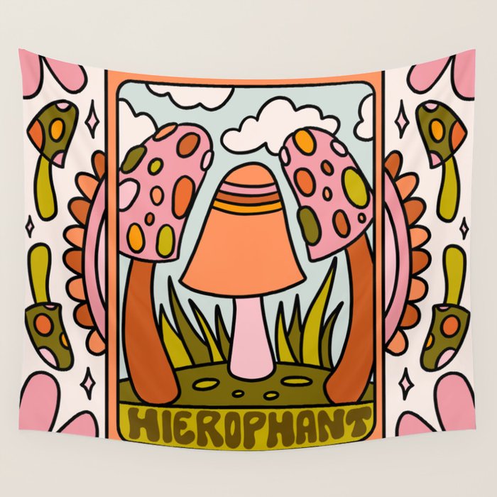 5. The Hierophant Mushroom Wall Tapestry