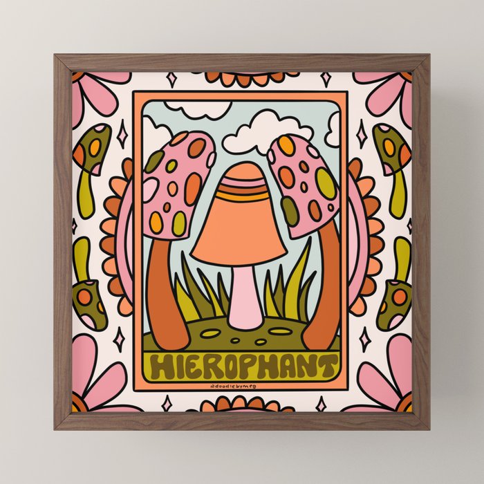 5. The Hierophant Mushroom Mini Art Print