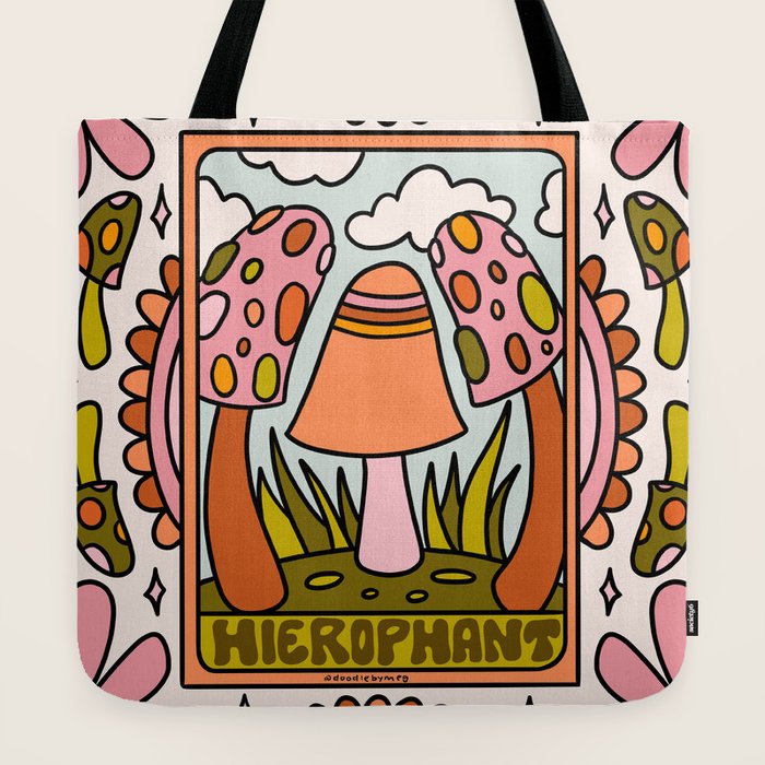 5. The Hierophant Mushroom Tote Bag