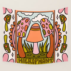 5. The Hierophant Mushroom Wall Tapestry