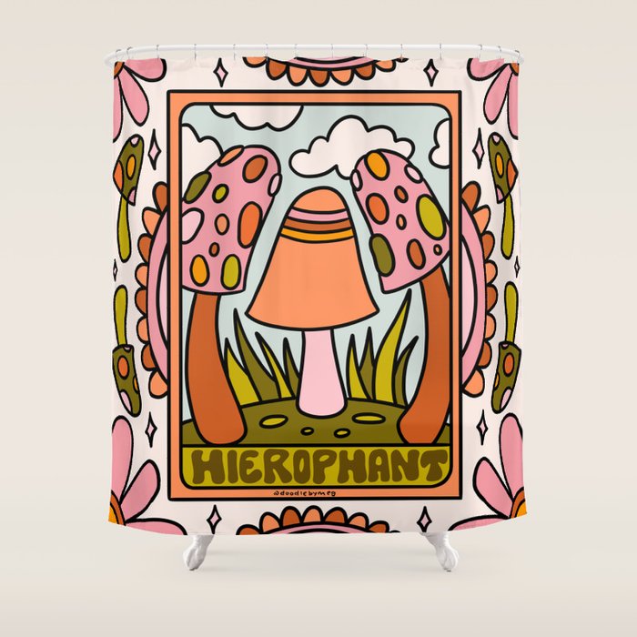 5. The Hierophant Mushroom Shower Curtain