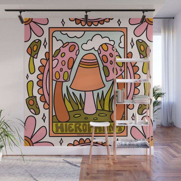 5. The Hierophant Mushroom Wall Mural