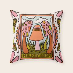 5. The Hierophant Mushroom Throw Pillow