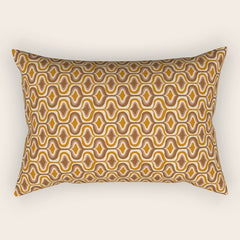 70s mod fabric repeat, orange and browns Rectangular Pillow