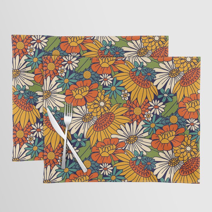 70s Retro Floral - Bold Placemat