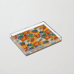 70s Retro Floral - Bold Acrylic Tray