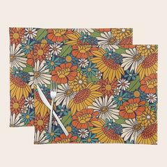 70s Retro Floral - Bold Placemat