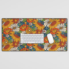 70s Retro Floral - Bold Desk Mat