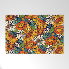 70s Retro Floral - Bold Welcome Mat