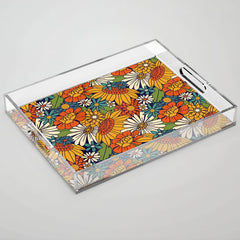 70s Retro Floral - Bold Acrylic Tray