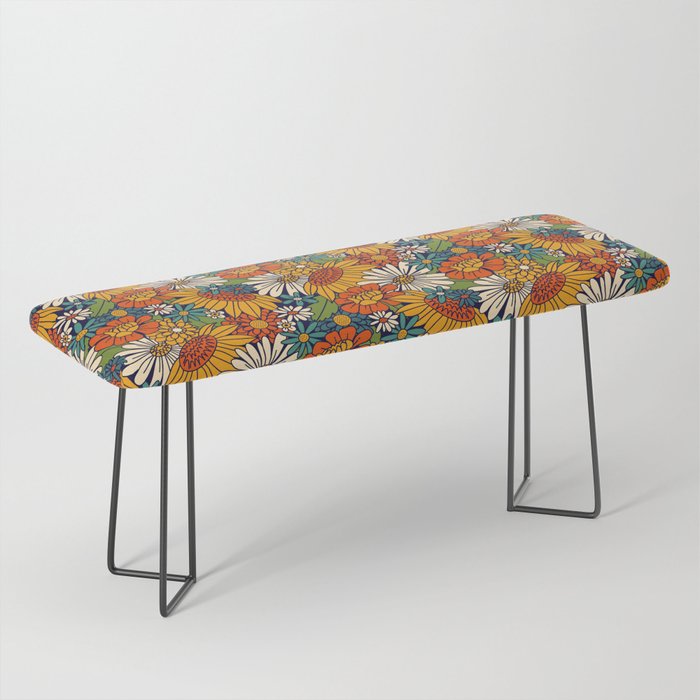 70s Retro Floral - Bold Bench