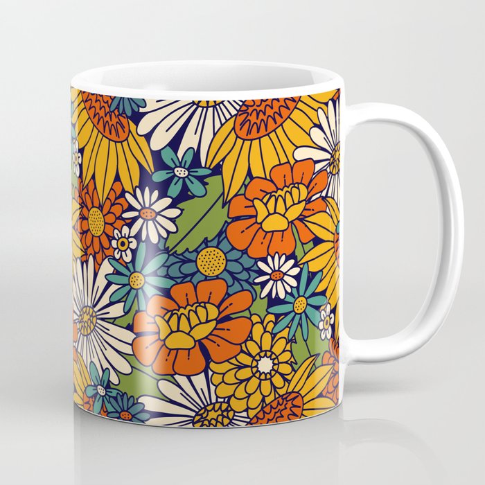 70s Retro Floral - Bold Coffee Mug