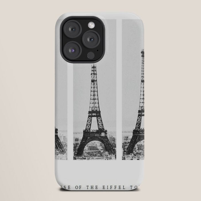 1888-1889 The Rise of the Eiffel Tower Construction Sequence black and white photography iPhone Case
