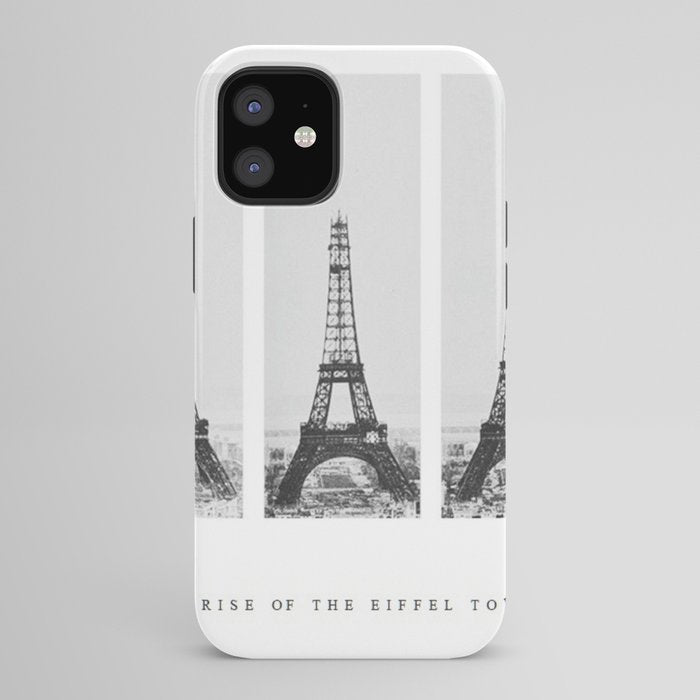 1888-1889 The Rise of the Eiffel Tower Construction Sequence black and white photography iPhone Case