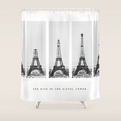 1888-1889 The Rise of the Eiffel Tower Construction Sequence black and white photography Shower Curtain