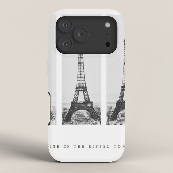 1888-1889 The Rise of the Eiffel Tower Construction Sequence black and white photography iPhone Case